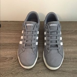 Adidas Neo Denim Grey and White Lace Up Sneakers Size 12